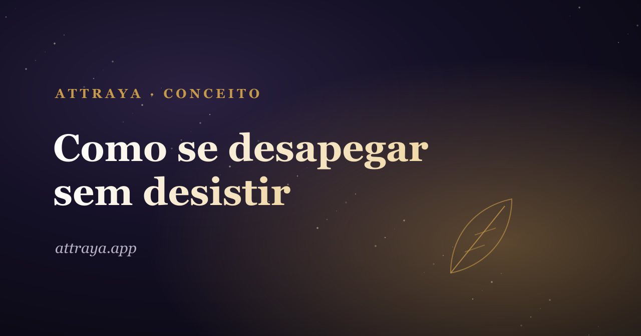 Como se desapegar sem desistir
