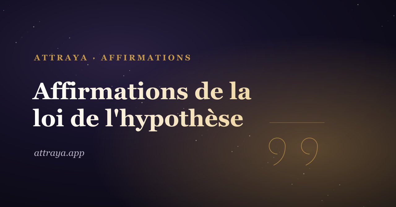 Affirmations loi de l'hypothèse