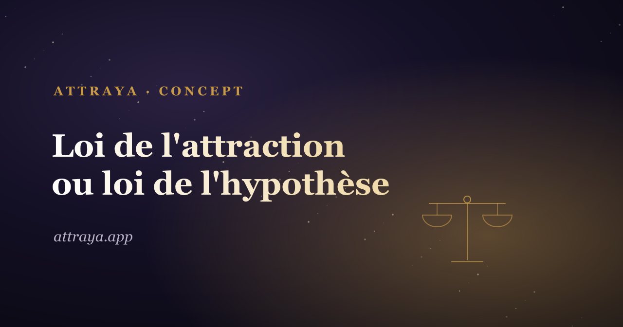 Loi de l'attraction ou loi de l'hypothèse ?