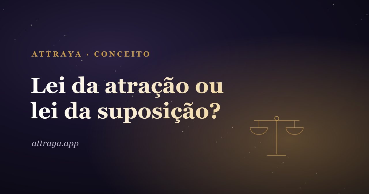 Lei da atração ou lei da suposição?