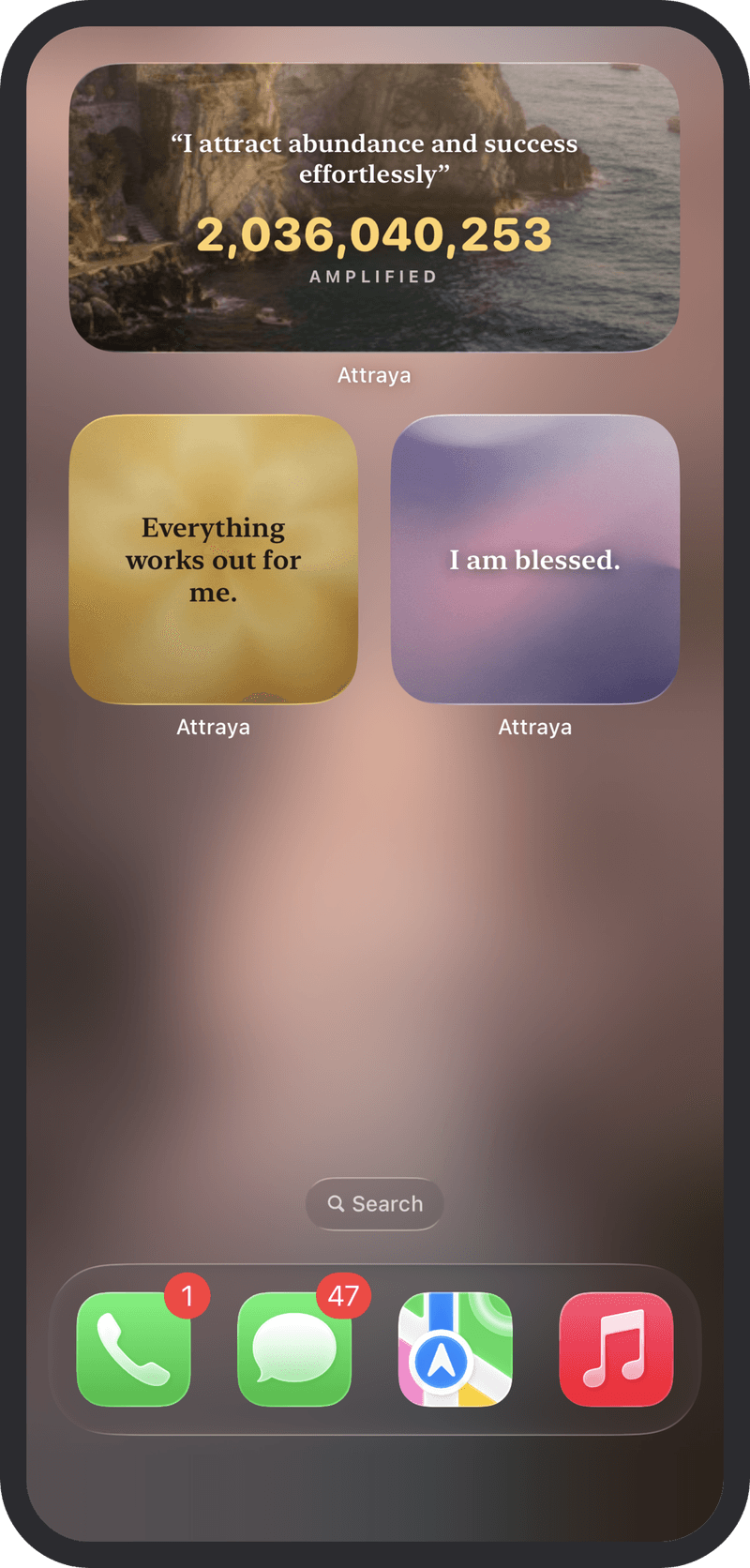Affirmation widgets for your home and lock screen